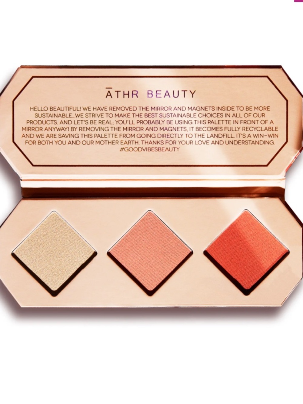 ÄTHR BEAUTY Crystal Charged Cheek Palette in Amber 3 X 3g BRAND NEW IN BOX